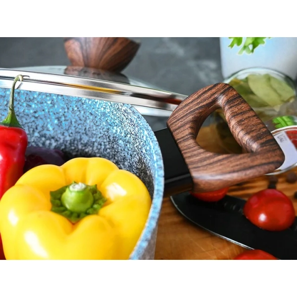 ZESTAW GARNKÓW CERAMICZNO MARMURKOWYCH NA INDUKCJE 15 ELE ZL-8519