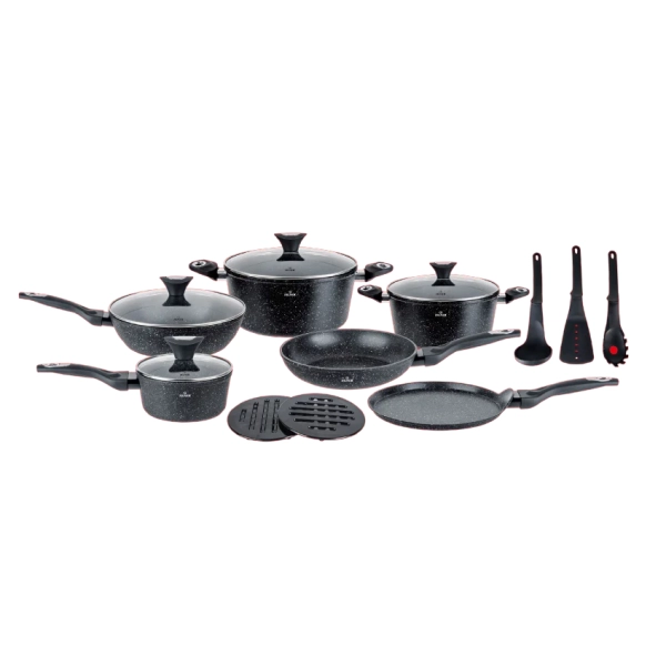 ZESTAW GARNKÓW CERAMICZNO MARMURKOWYCH NA INDUKCJE 15 ELE ZL-8545