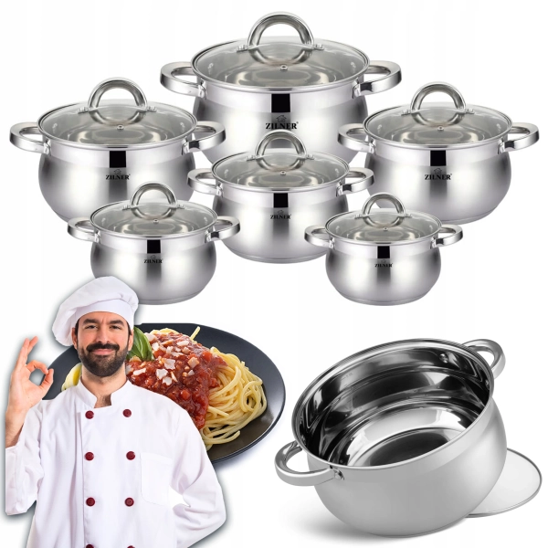 ZESTAW GARNKÓW ZE STALI NIERDZEWNEJ 12 ELE ZL-8101