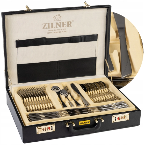 ZESTAW SZTUĆCÓW W WALIZCE SZTUĆCE NA 12 OSÓB 72 ELE ZL-6507