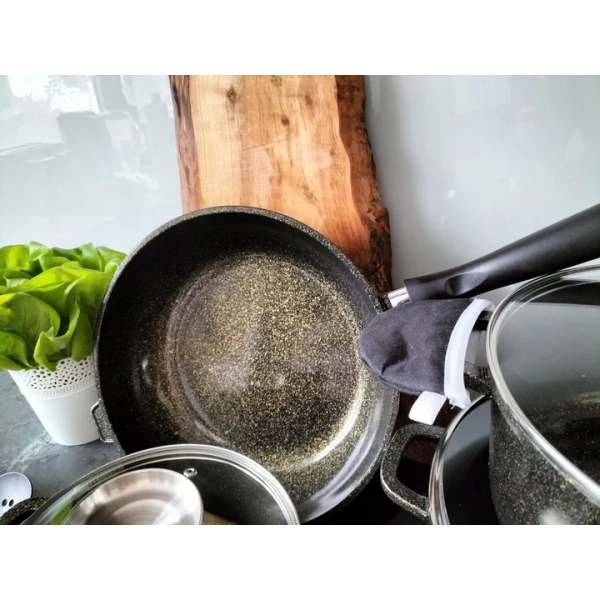 ZESTAW GARNKÓW CERAMICZNO MARMURKOWYCH NA INDUKCJE 17 ELE ZL-7215