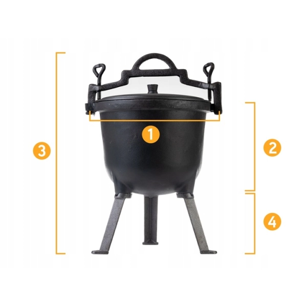 KOCIOŁEK ŻELIWNY MYŚLIWSKI GARNEK WĘGIERSKI 10L