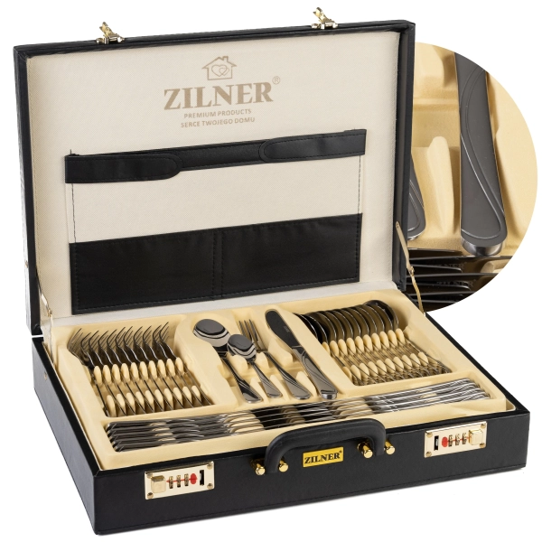 ZESTAW SZTUĆCÓW W WALIZCE SZTUĆCE NA 12 OSÓB 72 ELE ZL-6505
